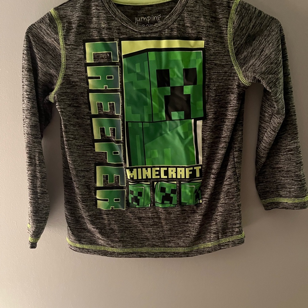 Jumping Beans Green and Gray Long Sleeve Tee